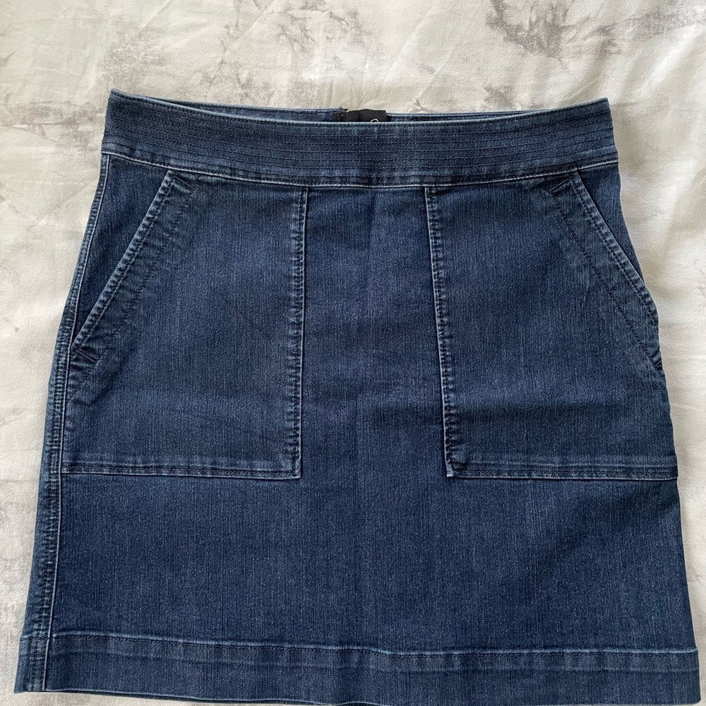 LOFT Dark Blue Denim Mini Skirt